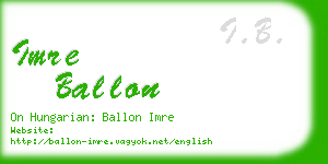 imre ballon business card